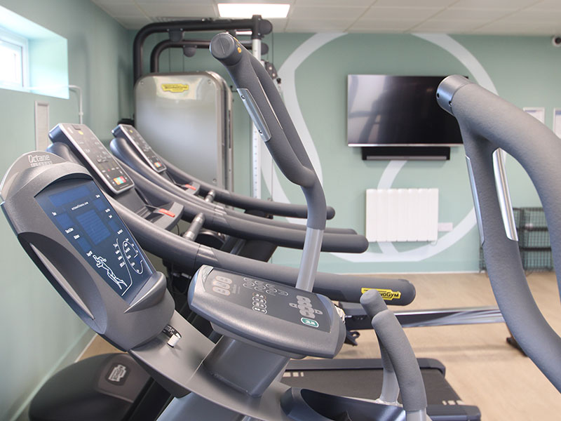 Our 400sq ft (37.2sq m) gym has eight pieces of equipment, featuring a suite of state-of-the-art Technogym pieces: a Multiplex workout station, two treadmills, a cross trainer, an exercise bike and an overhead press machine